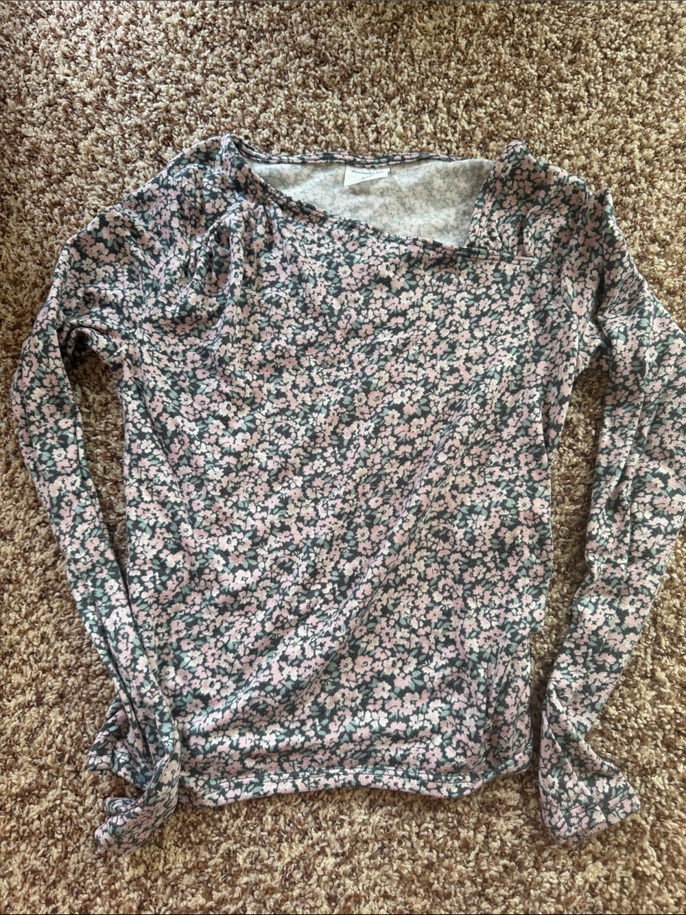 Abercrombie Kids:: girls floral long sleeve top shirt, stretchy soft, size 11/12